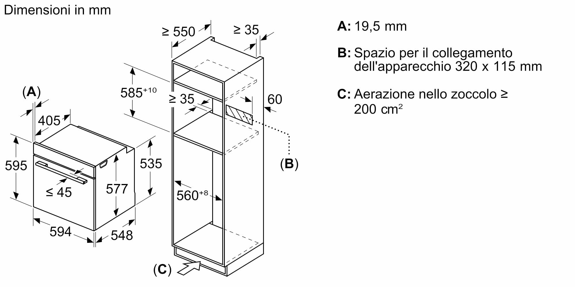 Bosch HMG7361B1, Forno combinato con microonde smart da incasso, Funzione Airfry, Chiusura ammortizzata della porta, Display TFT Touch Plus, Nero, 60 cm.