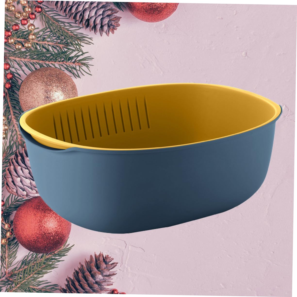 COLLBATH Scolapasta Clip in Plastica Pp a Doppio Strato, Cestino per Lavare Verdure e Frutta, Design Cavo Salvaspazio per Cucina e Casa