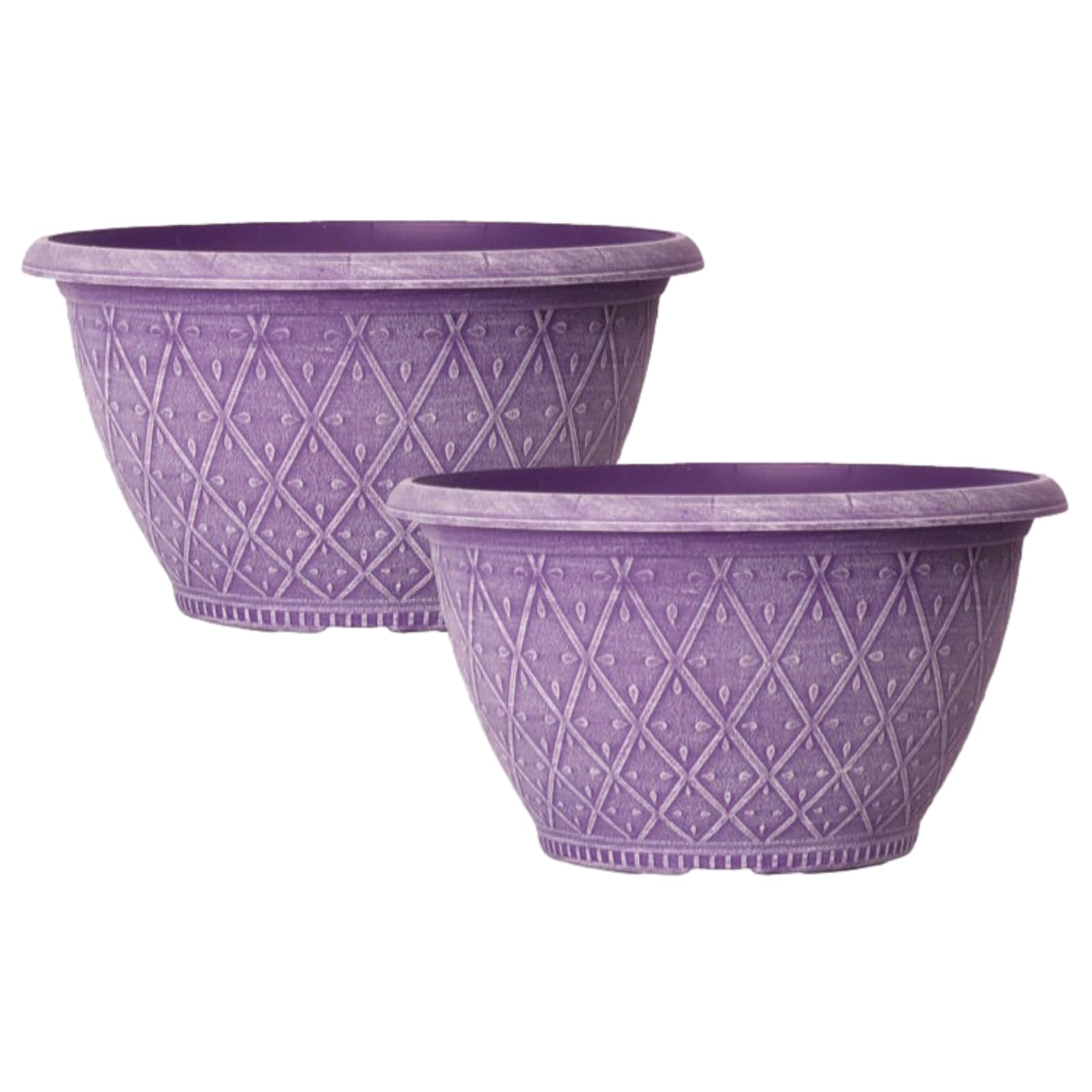 Fyne-Finds Powdered Raisin Plastic Prisma Bowl Planter 25Cm,10Inch 4L Home Garden Plant Pot
