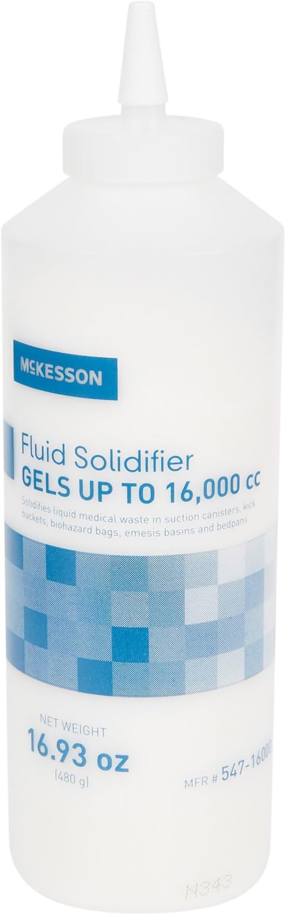 McKesson Fluid Solidifier - Fast, Effective, Gels up to 16,000 cc - Spout Cap Bottle, 16 oz, 1 Count, 1 Pack
