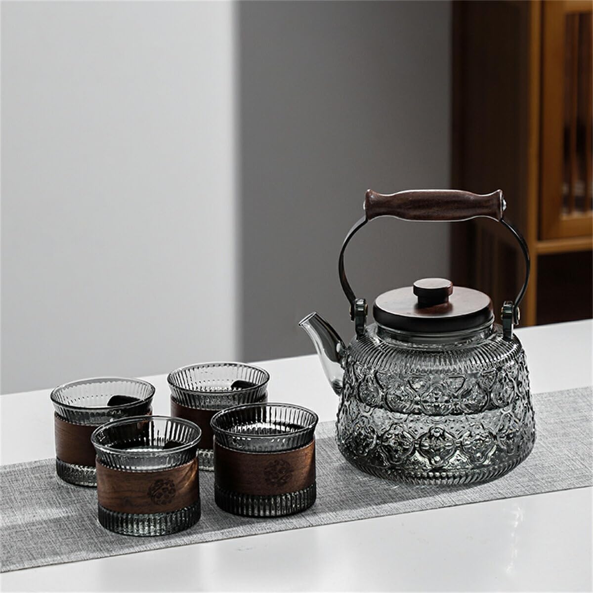 Amazon | IwaiLoft 「海棠花」耐熱ガラス ティーポット 茶こし付き