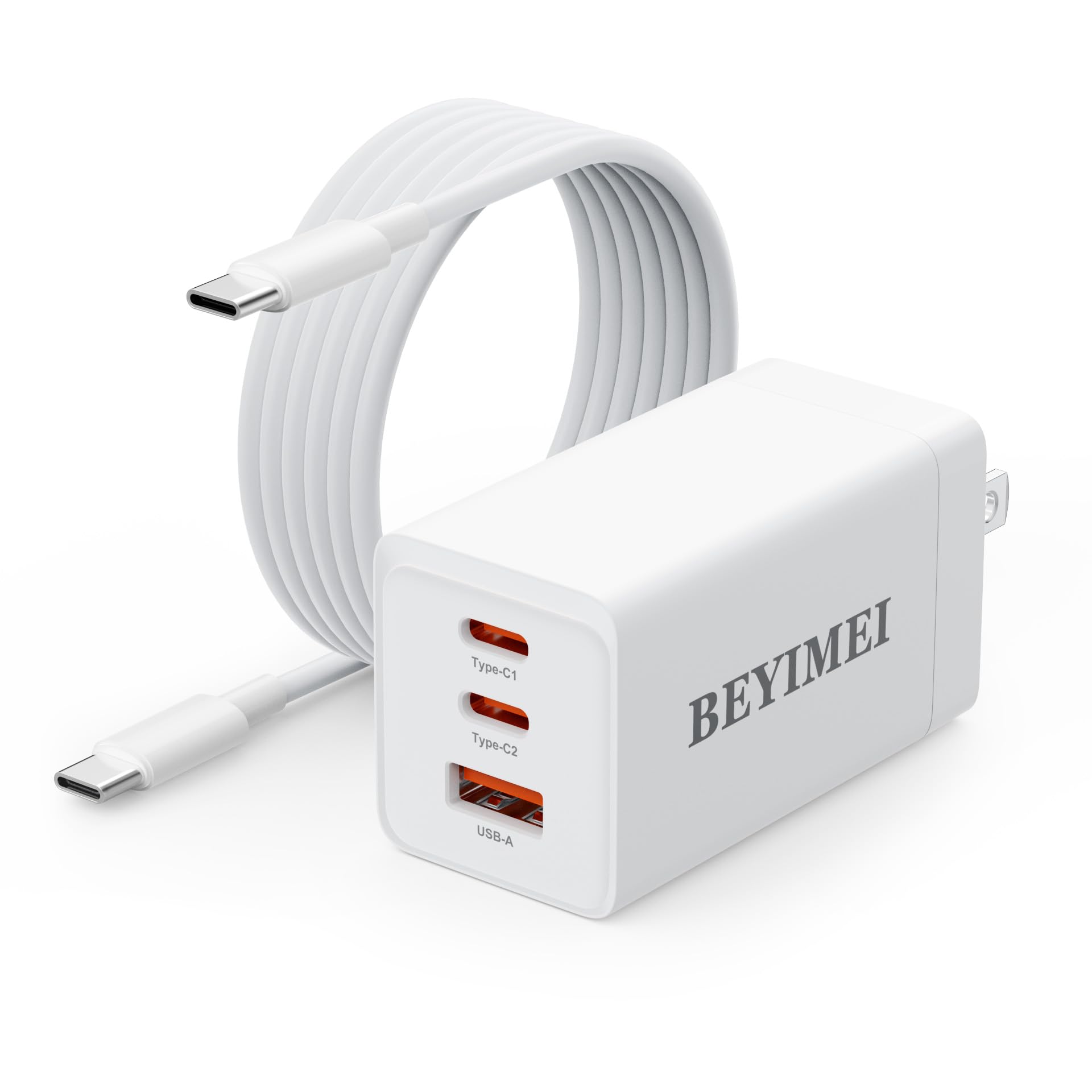 BEYIMEI 67W USB C Wall Charger,GaN III 3-Port PD QC Foldable Charger,Fast Charging Station,Type C and USB A Laptop charge Adapter for All iPad iPhone 15 14 13 12 Pro Max Pixel Note Galaxy