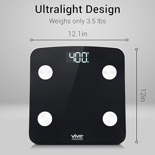 Miniatura 5 de Báscula de baño inteligente para peso corporal (400 libras)  Báscula digital con IMC, grasa corporal, masa muscular y 10 medidas adicionales