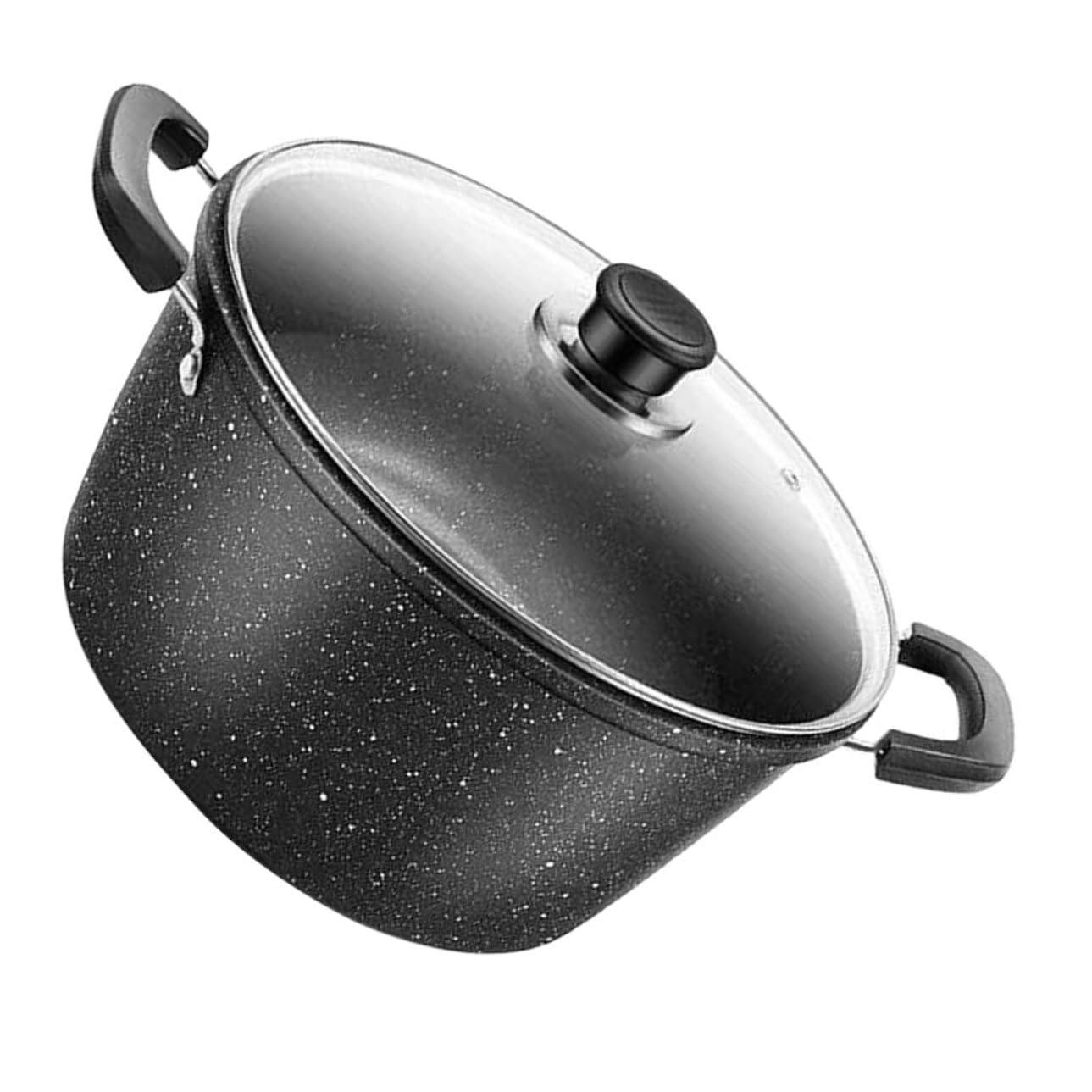 Casserole de cuisine en fer antiadhésive avec couvercle et poignée anti-brûlure