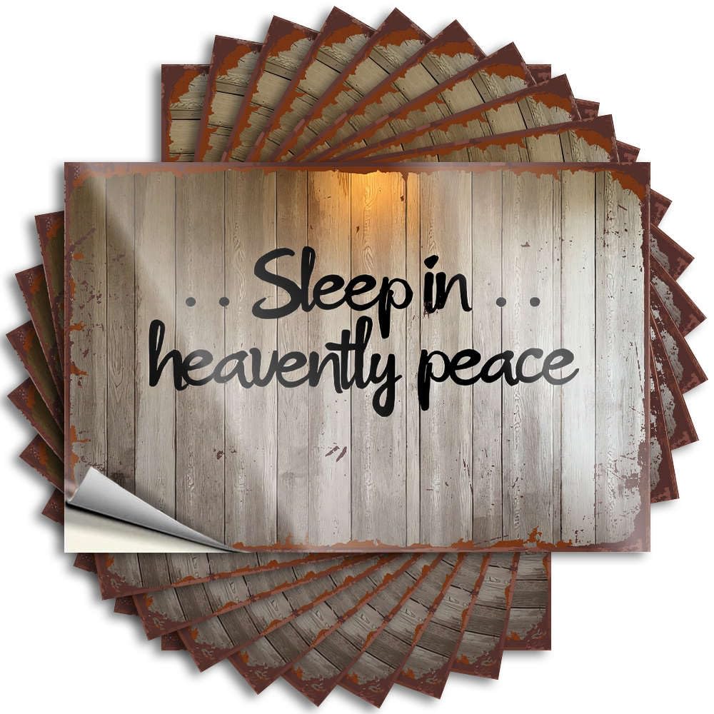 Fzfn Colour Saying Custom Waterproof Vinyl Sticker | Sleep In Heavenly Peace. Half Helmet For Humor Diy Projects(6X9cm)