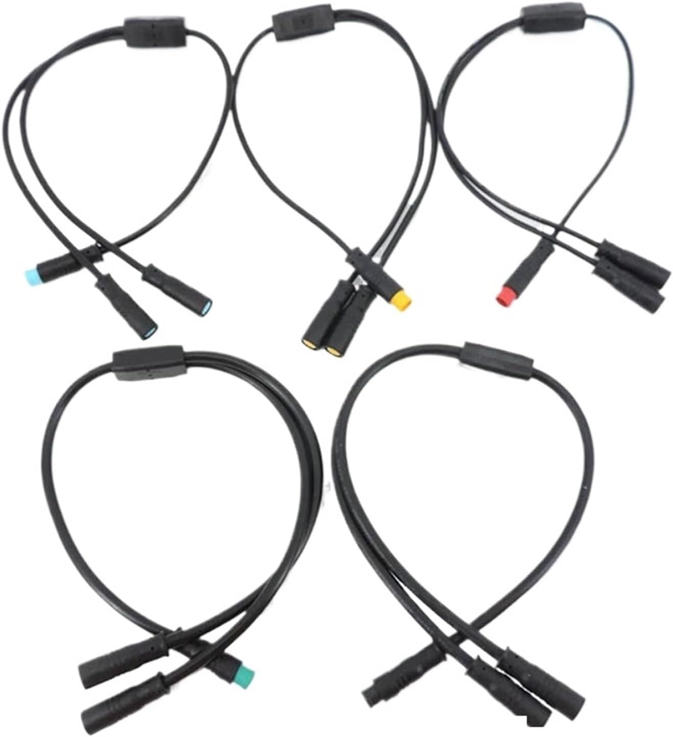 M8 1 Male to 2 Female 3/4/5/6 pin DC Splitter Sensor Cable Electric Bicycle Butt Joint Waterproof Connector(2pin,1pcs)