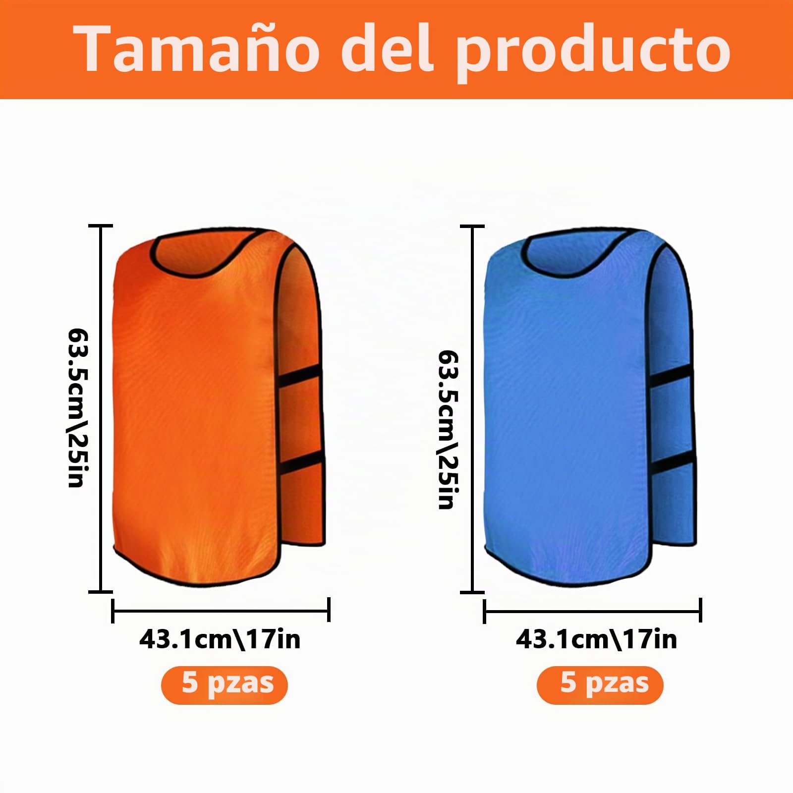 Reversible Football Training Vests for Kids Youth Adults Orange Blue