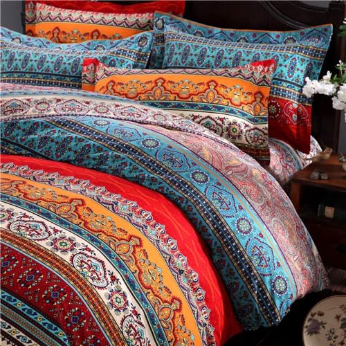 Jetayu J-BOHO-1-Q Bohemian Duvet Queen Cover, Luxury Microfiber Boho Bedding Set Queen thumb #2