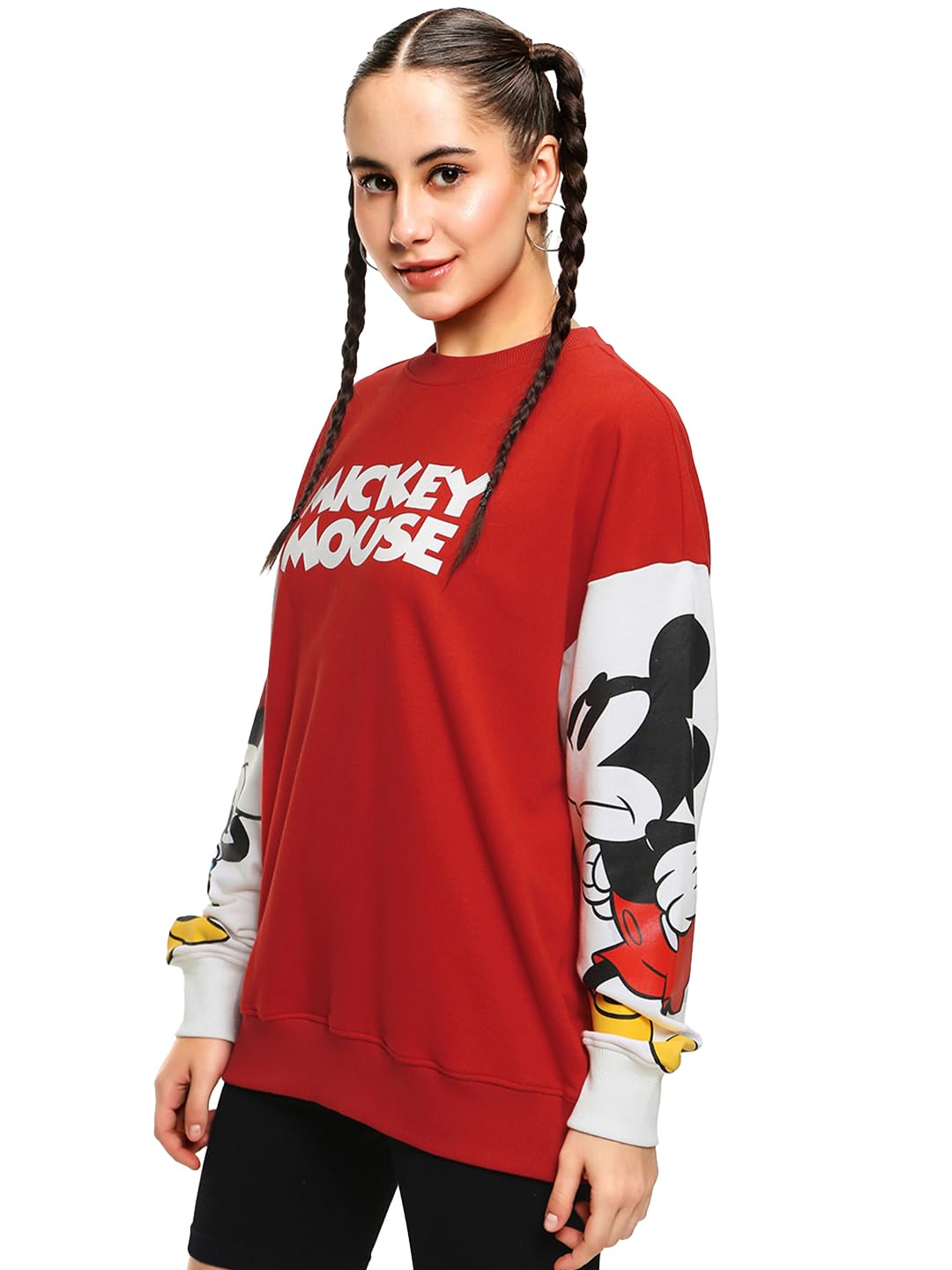 bewakoof Women's Solid Regular Fit Full Sleeve Round Neck Terry Sweatshirt-picture-36