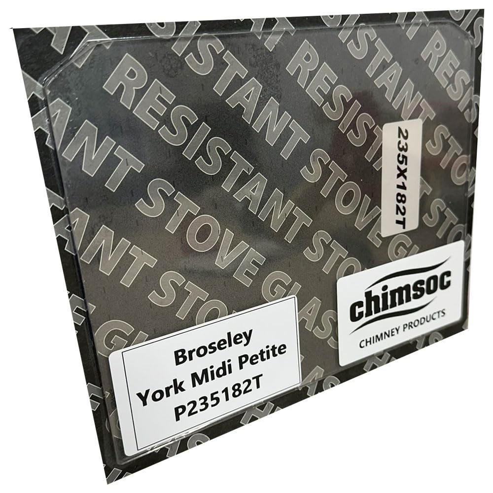 Chimsoc Clear Replacement Stove Glass - Broseley York Midi Petite (235Mm X 182Mm Cut Corners)