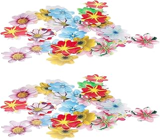 Lurrose 600 Sztuk Kwiaty Jadalne Ciasto Topper Ryżu Wafel Papieru Cupcake Cylinder Deser Owocowy Ornament Boże Narodzenie Urodziny Baby Shower Ślub Zaopatrzenie Firm