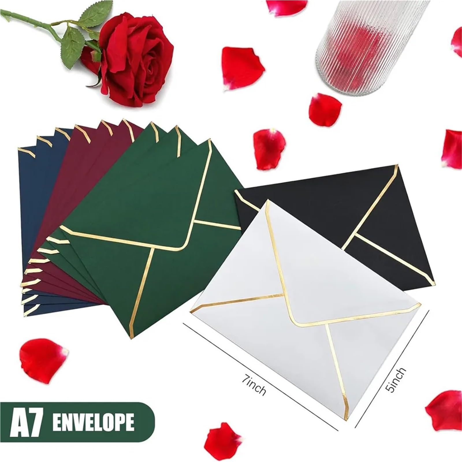 Geschenkkartenumschläge, 40 Stück, A7-Papierumschläge for Hochzeitseinladungen, Schreibwaren, Postkarten, Fotoverpackungen, Feiertage(A7 orange)