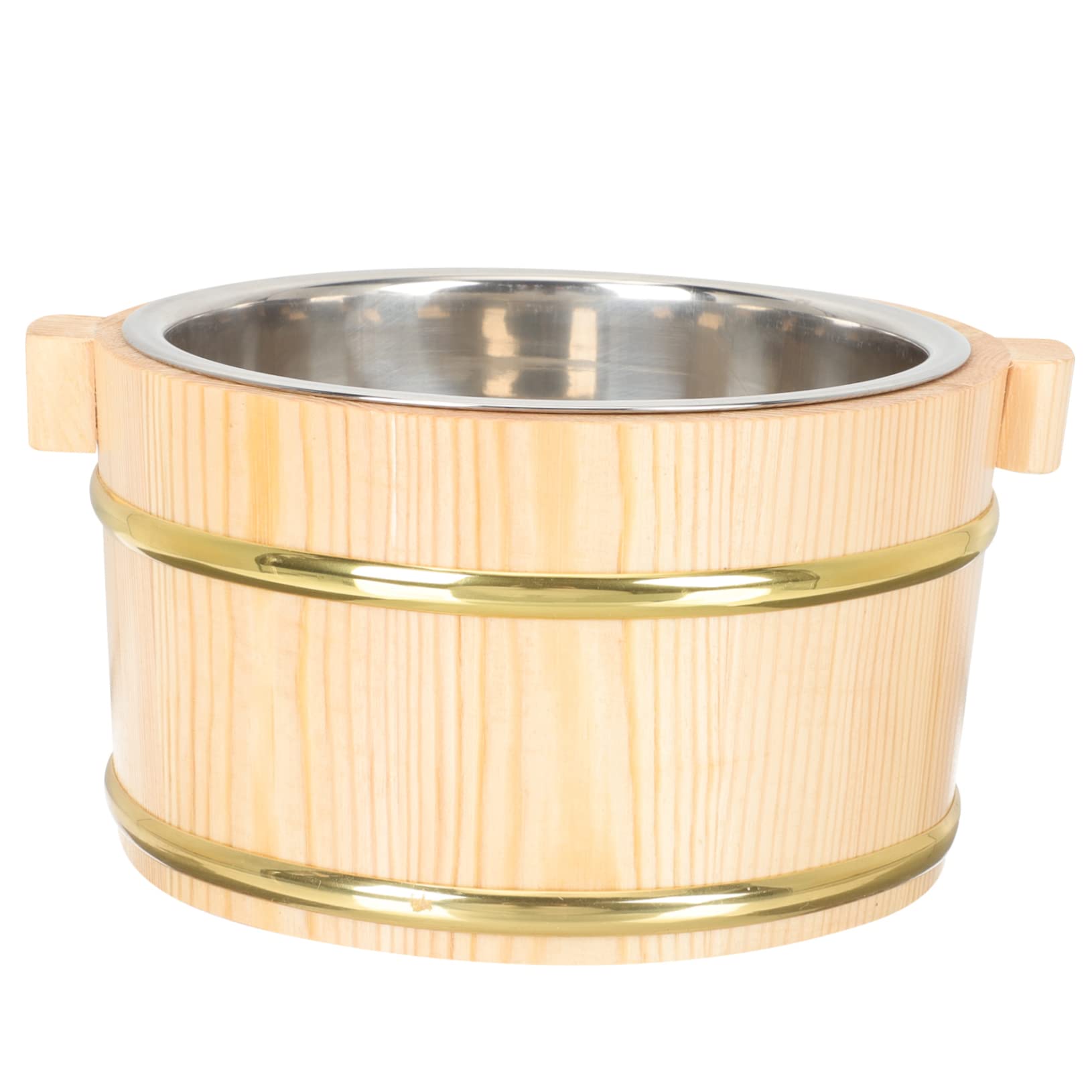 Contenitore per Alimenti in Legno Multiuso per Cucina Grande Capacità, Secchio Compatto per Riso e Sushi, Realizzato in Legno e Acciaio Inossidabile, per Uso Domestico