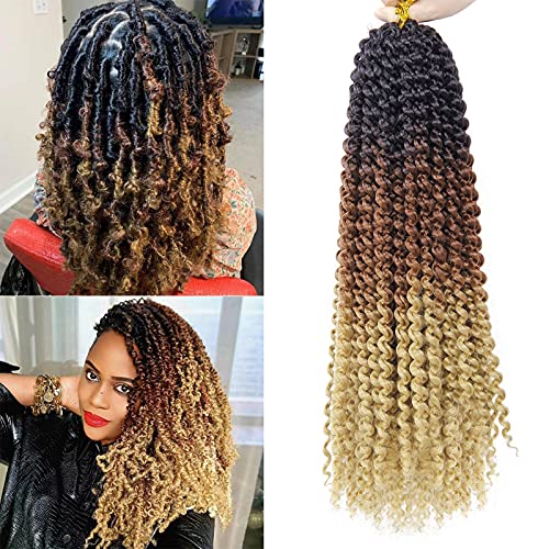 Passion Twist Crochet Hair 18 Inch 7Packs Water Wave Crochet Braids Pre-looped Passion Twist for Butterfly Locs Bohemian
