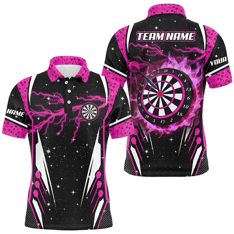 Personalisierte Thunder Lightning Pink Dart-Trikots für Herren & Damen - Individuelle Team-Dartshirts T2148