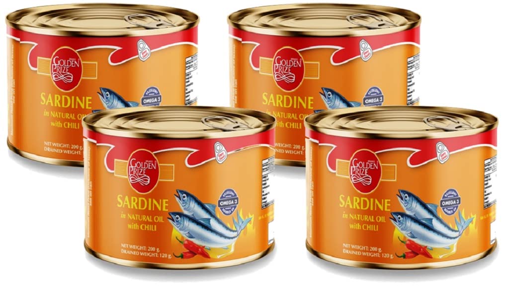 Golden Prize Canned Sardine in Natural Oil with Chili, 200g(Pack of 4) (B09CM9KWN7) Amazon Price History, Amazon Price Tracker