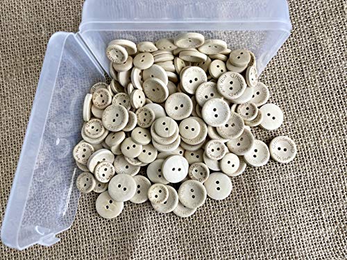 SUNTATOP 150 Bottoni Rotondi in Legno, 15mm&20mm