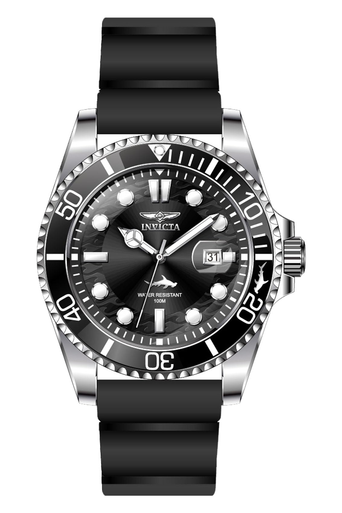 Invicta Pro Diver Men 43mm Stainless Steel Steel Black dial