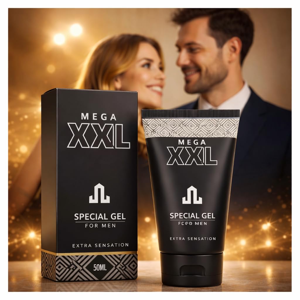 MEGA XXL Gel pour le pénis – 50 ml de crème pour l'agrandissement du pénis – Allonger et épaissir le pénis – Pour plus de longueur, de circonférence et de fermeté – Soin intime efficace pour les