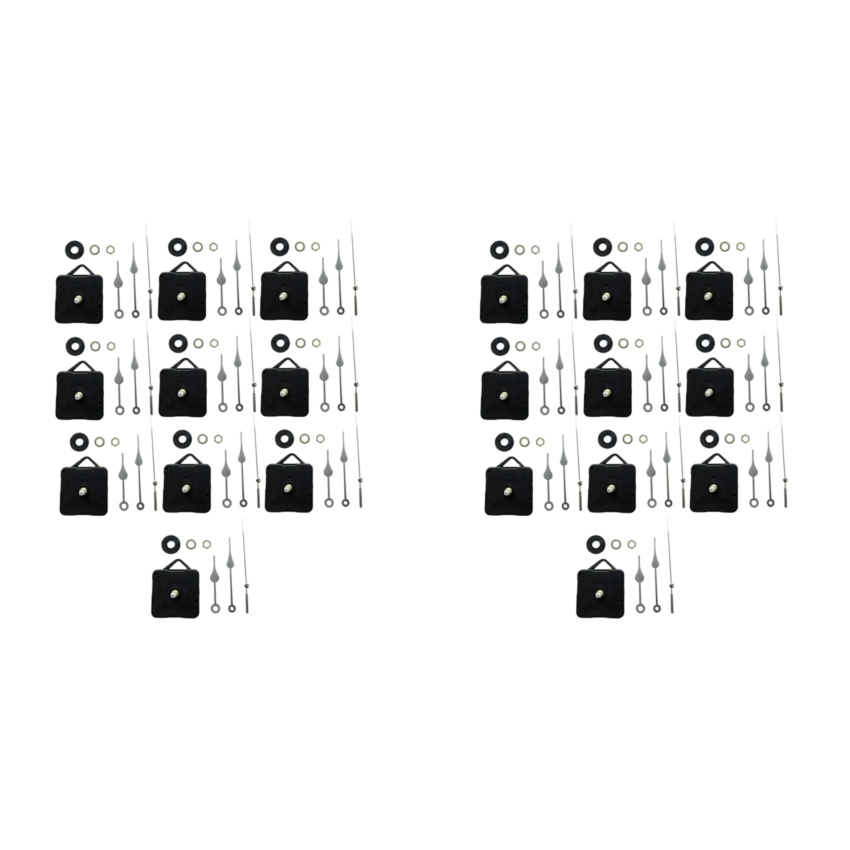 Vjsujehgy 20Pcs DIY Silent Movement Mechanism Spindle Hands Sets Wall Quartz DIY Clock Movement Mechanism Repair Part Clock Kit