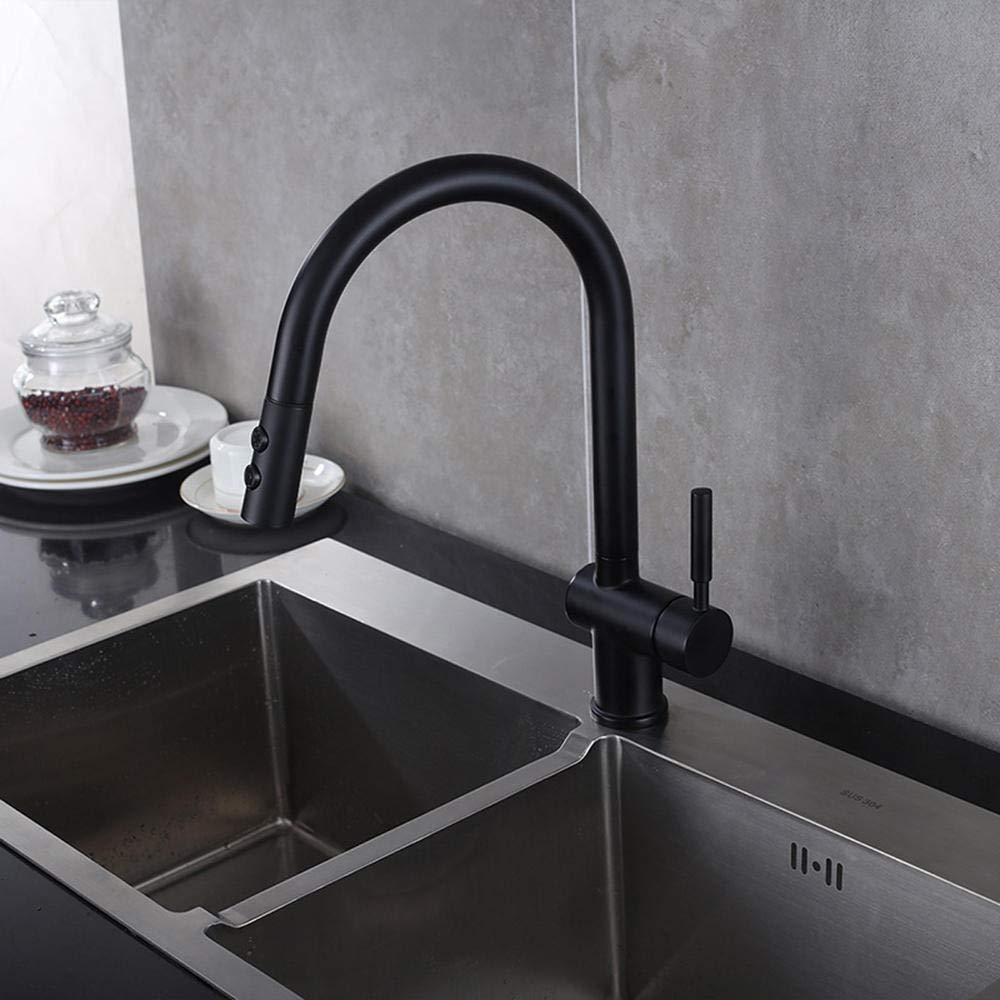 Robinet d'eau chaude et froide rétractable pour grand évier de cuisine