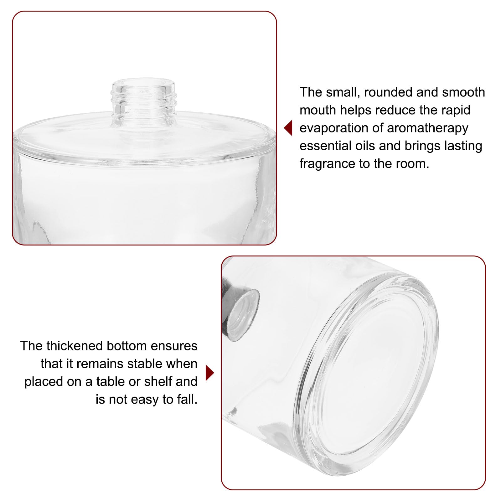 Flacone Diffusore In Vetro Da 500 Ml, Trasparente, 10,4 X 10,4 Cm. Vuoto, Ricaricabile, Per Oli Essenziali E Aromaterapia Fai-da-te. Ideale Per Casa E Bagno. - 2