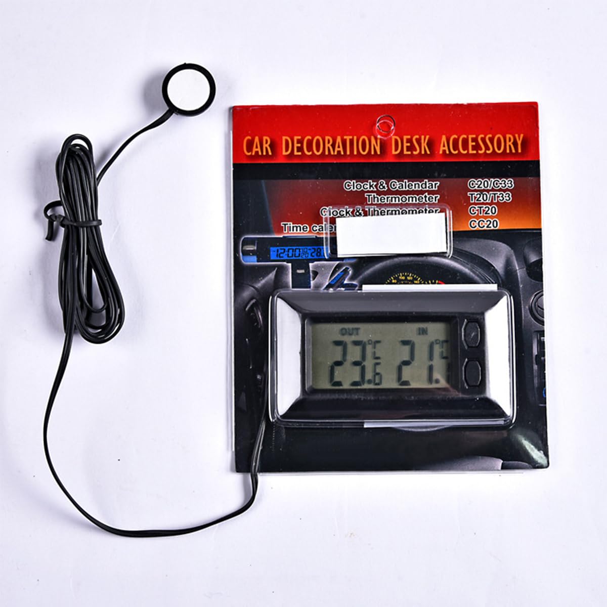 Mini Termometro Digitale Per Auto Con Display LCD Per Uso Interno Ed Esterno Dotato Di Cavo Da 1 5 Metri E Monitor Portatile