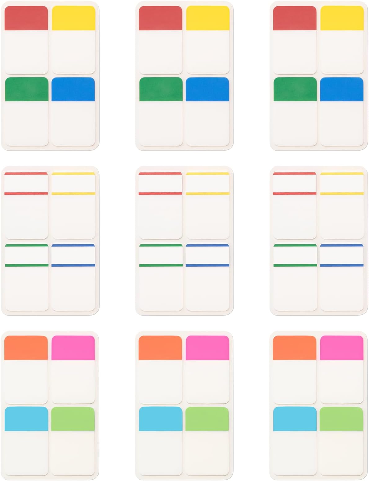 File Index Tabs 1 Inch Sticky Flags 720 Pcs, Colored Page Markers Self Adhesive, Repositionable Note Tabs for Documents, Books, Paper, Notebooks, Filing and Folders [36 Sets, 10 Colors]