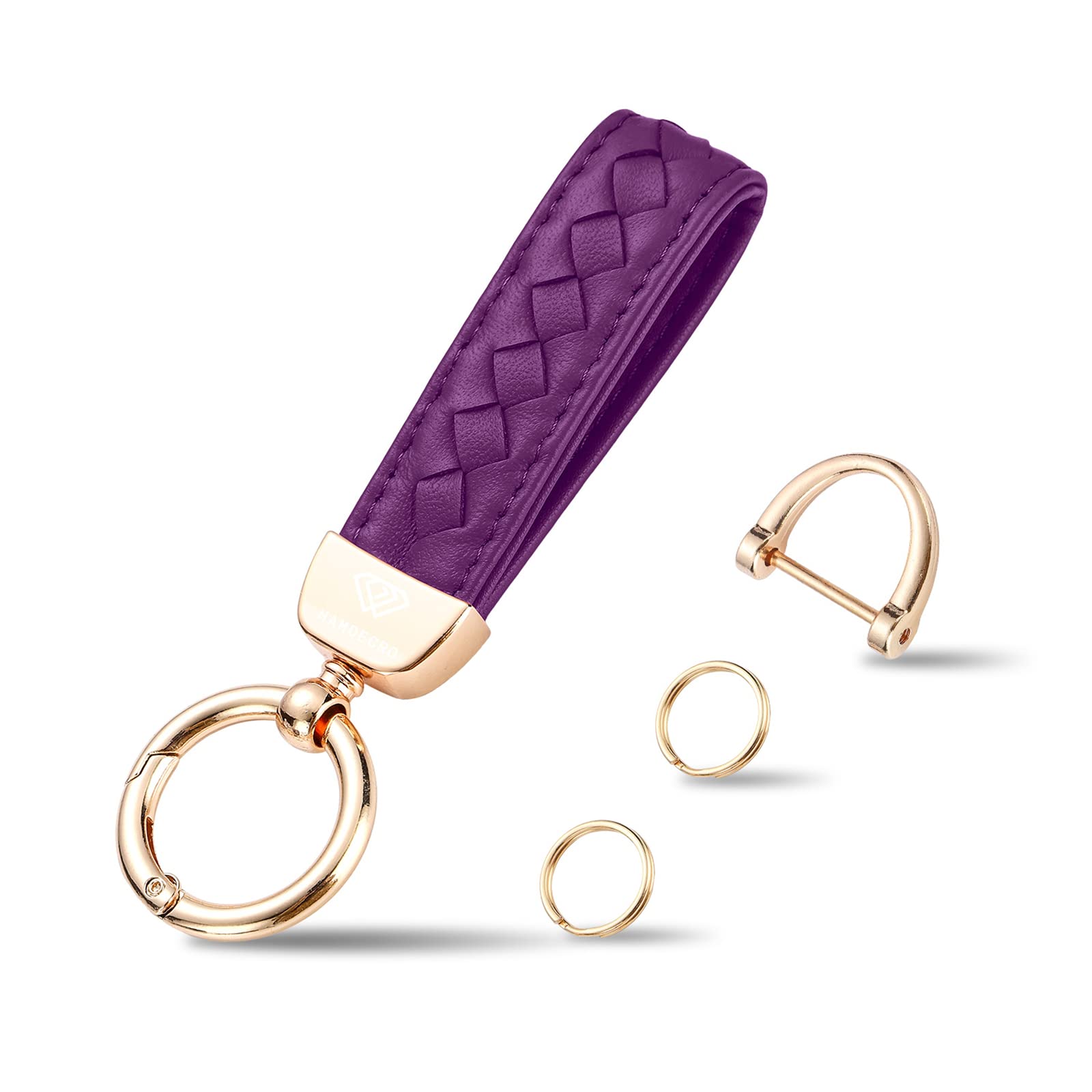 Amazon.com: Hamdecro Genuine Leather Keychains, Handmade Knit