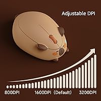 Vista 8 de Akko Wireless Gaming Mouse Capybara, Tri-Mode Mouse BT3.0/BT5.0/2.4G, Cute Optical Cordless Cartoon Mice for Computer/Laptop/Desktop/PC, Compatible