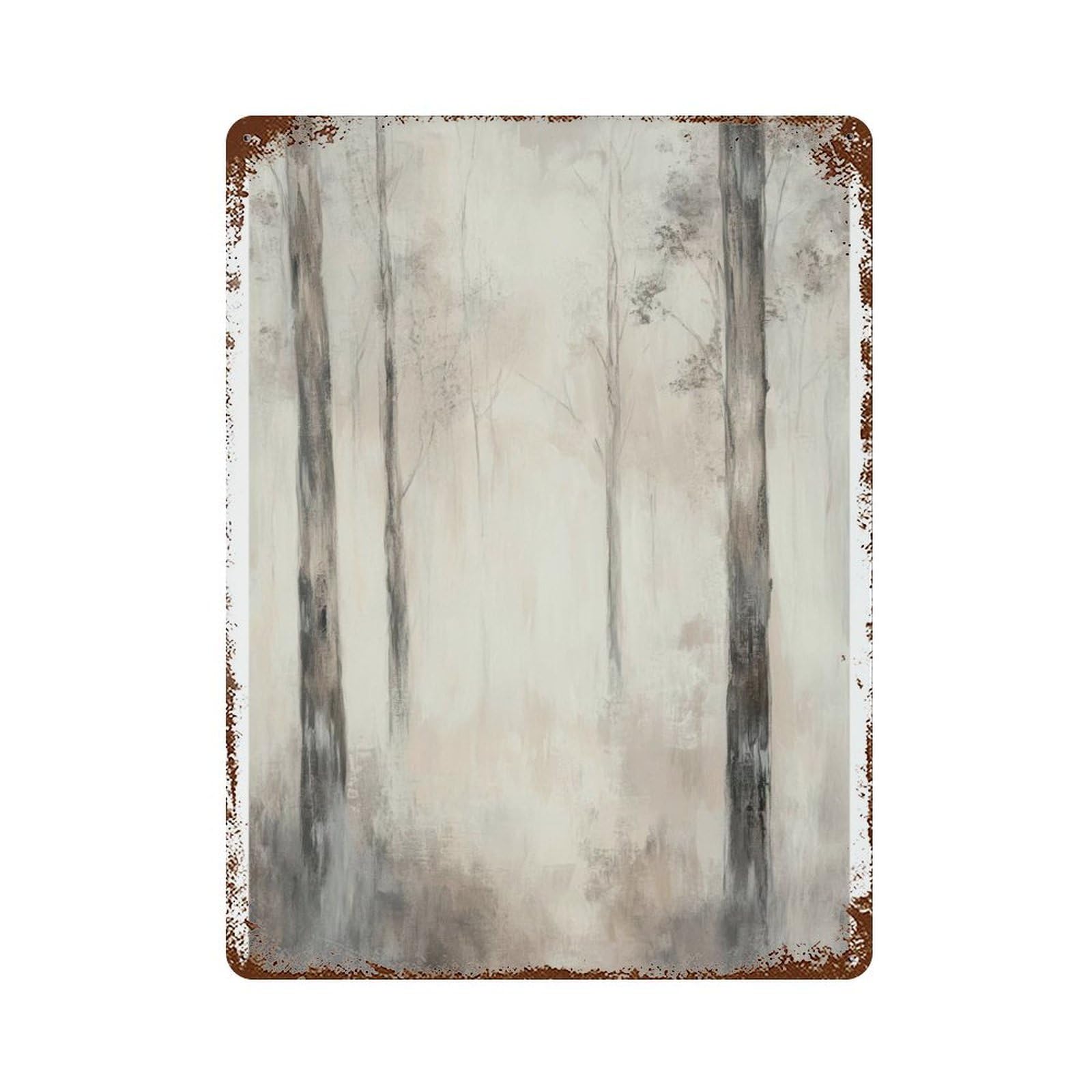 xiaoxiaoshen Abstract Forest Modern Nature Minimalist Woodland Wall Decor Art Metal Tin Poster Modern Home Decor Art Home Bar Shop Decorations Vintage Sign 40x30cm