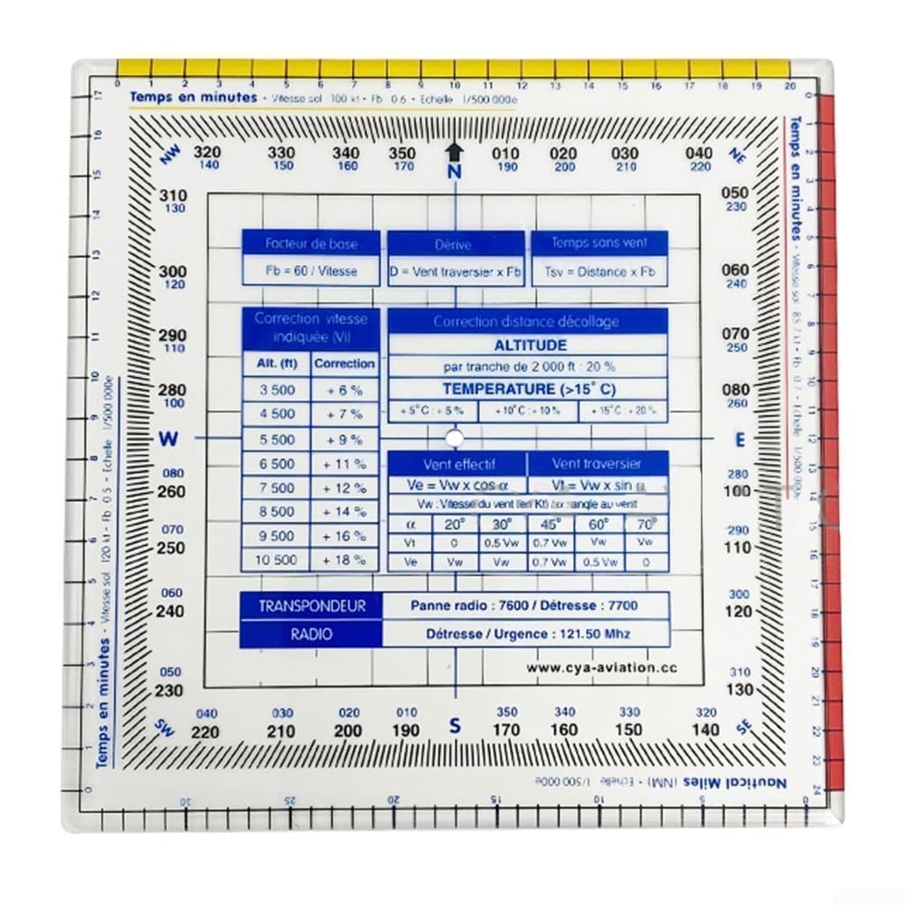 Règle de Navigation aéronautique, rapporteur, tracé de Carte, Outil de Mesure pour étudiants, Pilotes, navigateurs, étalonnage précis, Règle de Vol en Plastique