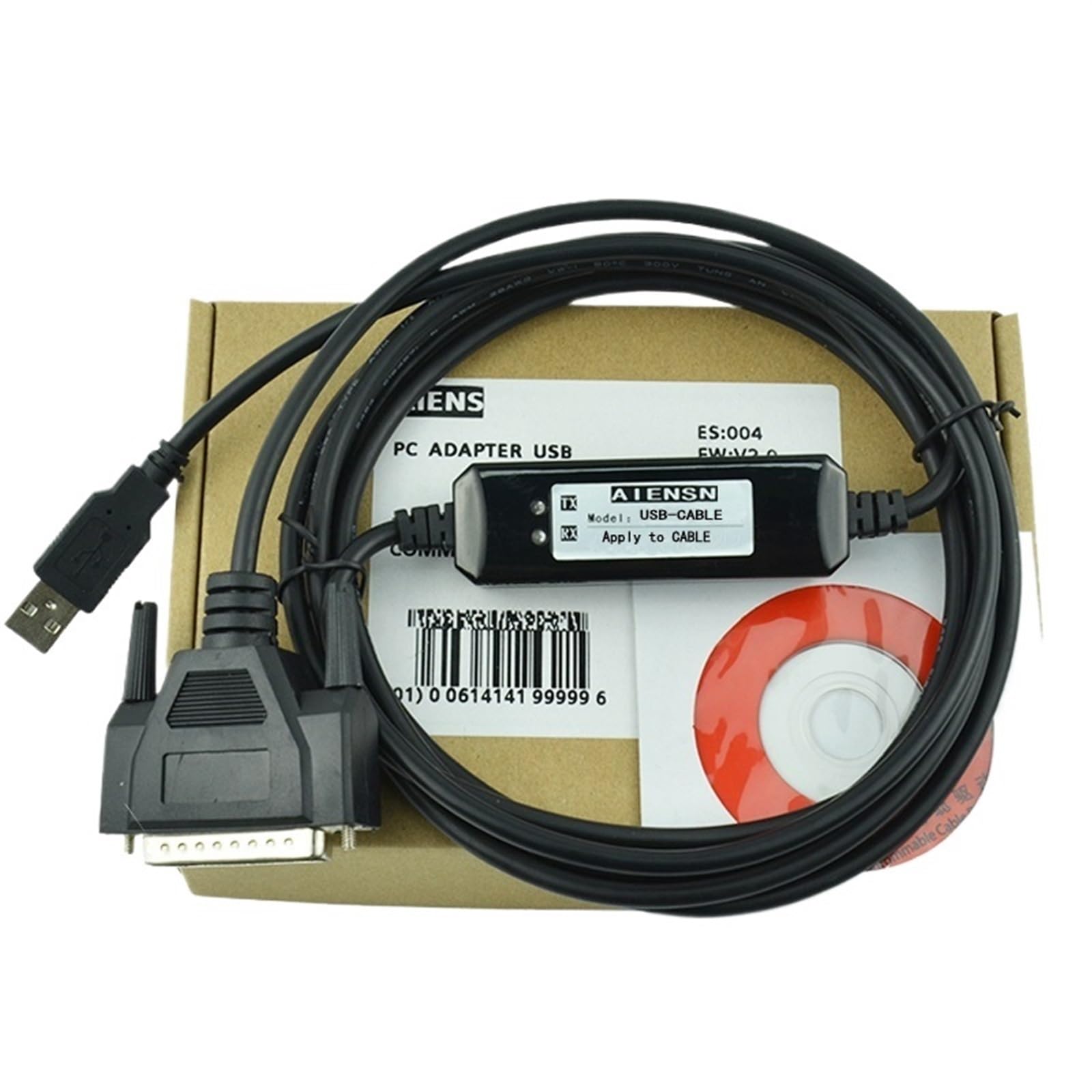 Cable de comunicación USB a DB25 de 25 pines for balanza electrónica, cable de conexión de datos 232