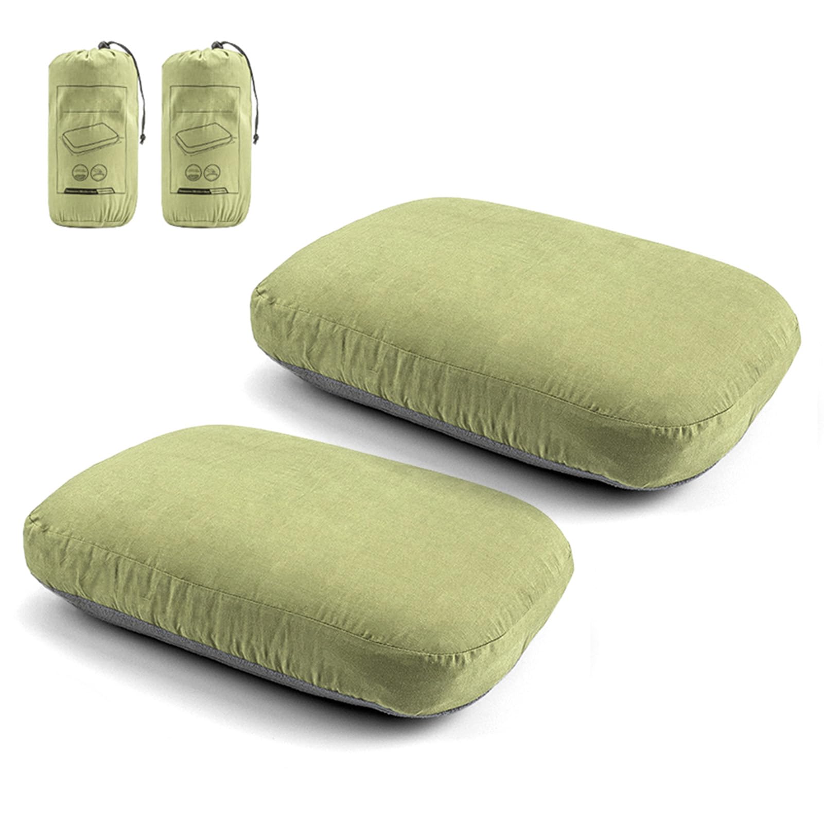 Mingzhe Almohada de Espuma Viscoelástica para el Cuello, Almohada Cervical Portátil para Viajes y Acampada, Cómoda de Soporte el Cuello NoonBreak (2 Piezas)