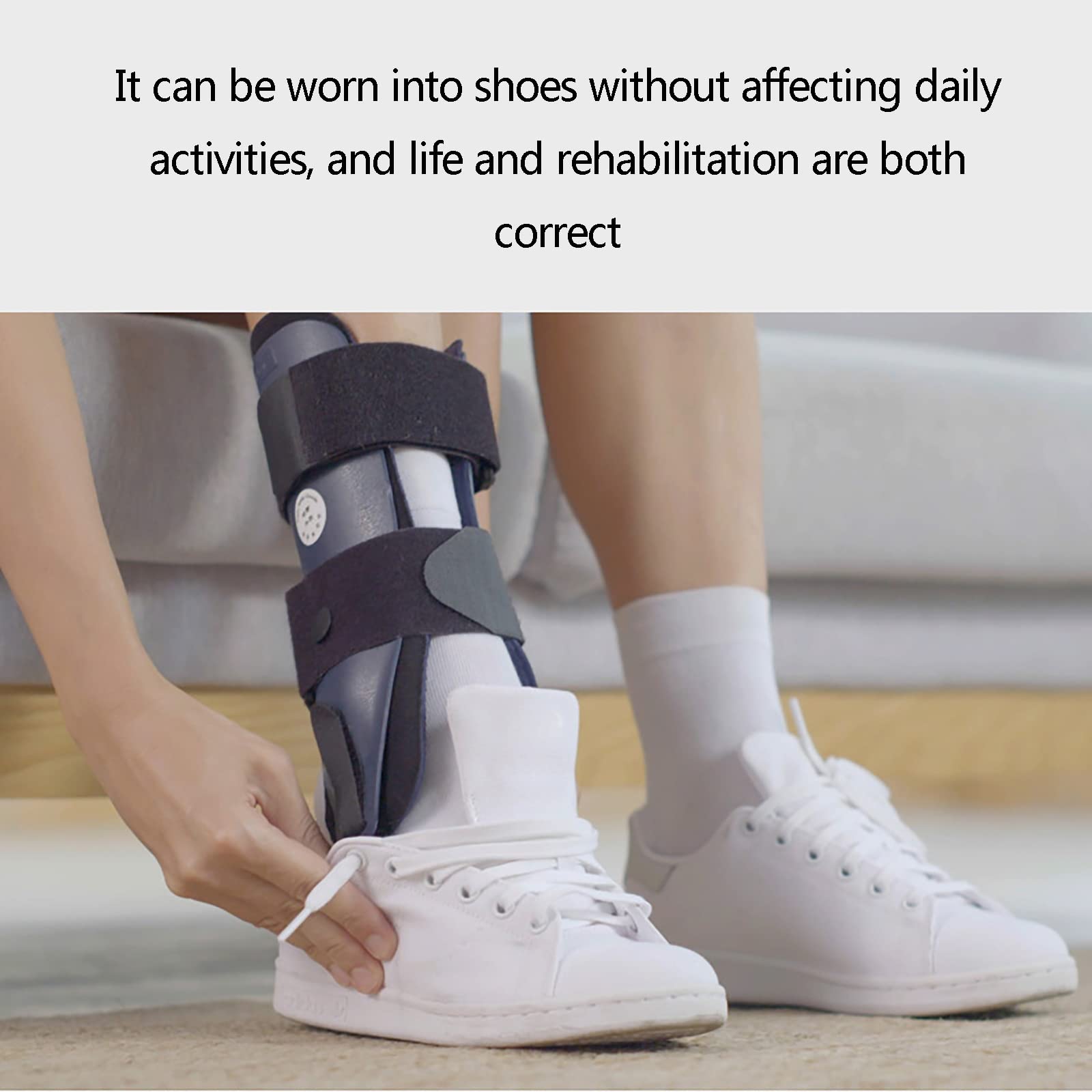 Soporte para la Periostitis Tibial Estabilizador de Tobillo Tobillera, Tobillera de Aire y Gel Estribo de Tobillo, Inmovilización de esguince para prevenir la inversión, Caminata