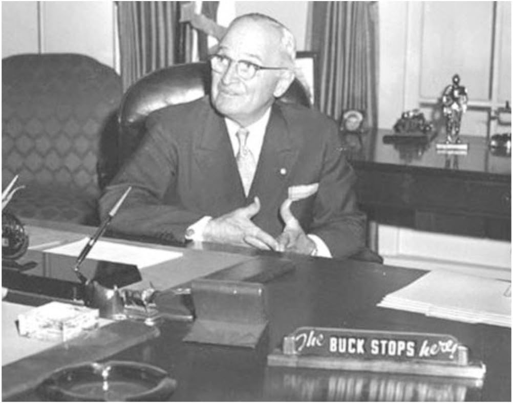Authentic Replica of Harry Truman's Famous Desk Sign "The Buck Stops Here"
