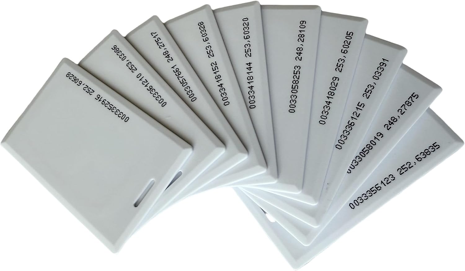 10 pcs 125khz EM4100 Thick Card with Holes, White Intelligent Access Management ID Access Card, Read-only