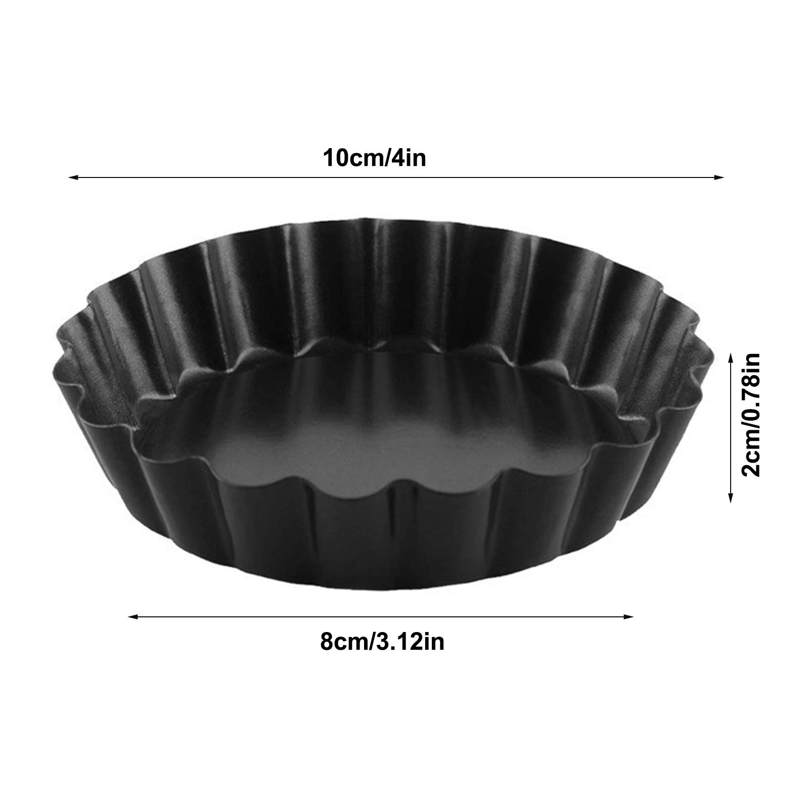 Set 6 Stampini Crostata Con Base Rimovibile - Teglie Per Quiche E Tortine, 10 Cm, Antiaderenti