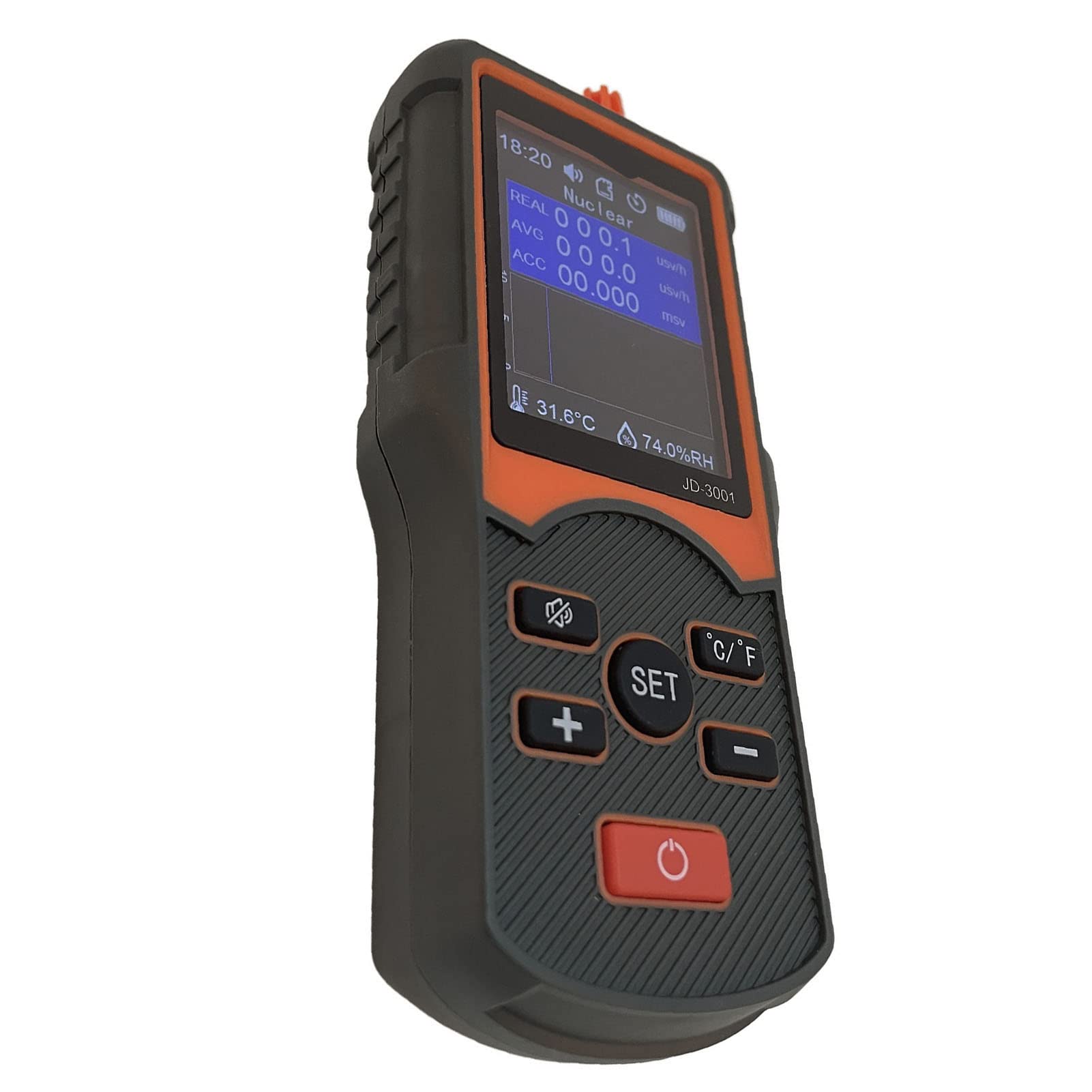 Nuklearer Strahlungsdetektor JD 3001 Geigerzähler-Monitor, Tragbarer Elektromagnetischer Strahlungstester, Echtzeitüberwachung, Digitales Erkennungsmessgerät, Tragbares Dosimeter, Elektromagnetischer