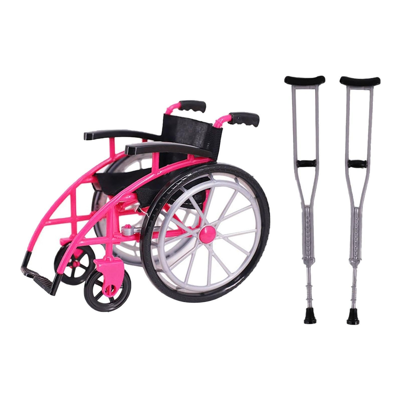 Crutchs Wheelchair Models Experiment Stem Projects Toy Doll House Accessories Pink-image-38