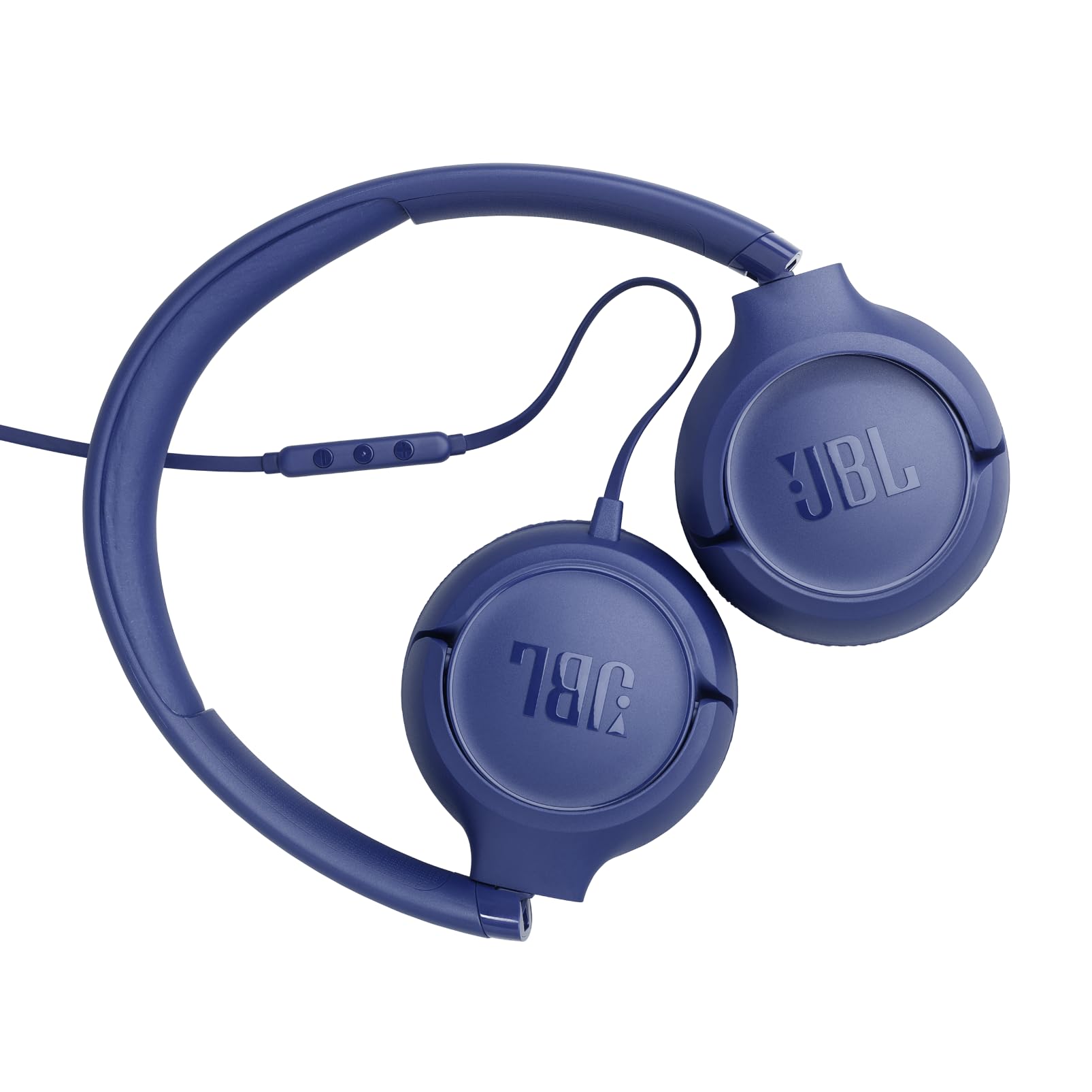 JBL Tune 530 C Auriculares con Cable, Ajuste cómodo, micrófono, Sonido JBL Pure Bass, preajustes de ecualización, conectividad USB-C, diseño Plegable y Cable sin enredos, Azul