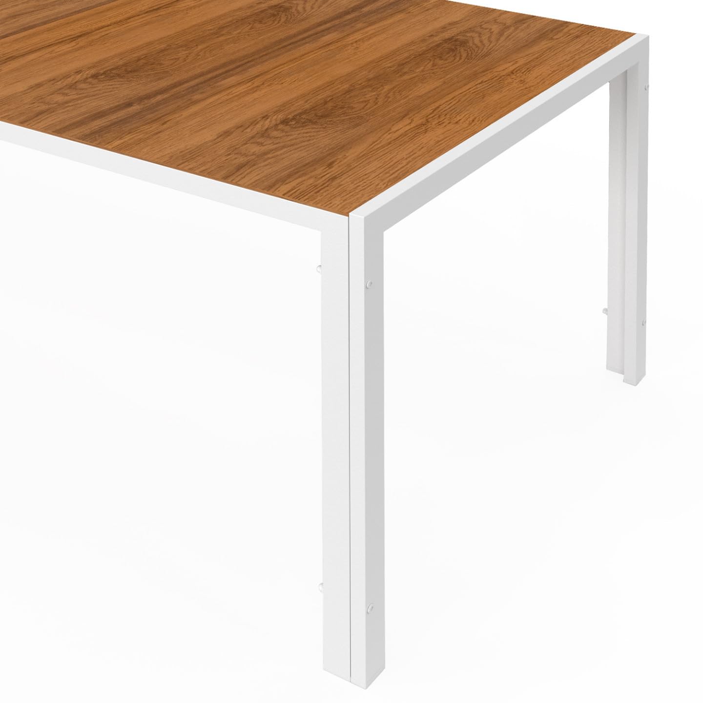 IDMarket - Salon de Jardin NOUMEA Table 240 cm Plateau Verre trempé Effet Bois et 10 chaises empilables Blanc et Bois