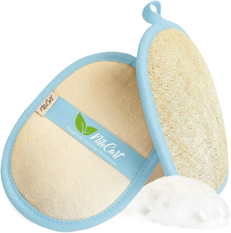 Bucha natural de bucha vegetal NileCart, azul-claro, pacote com 2