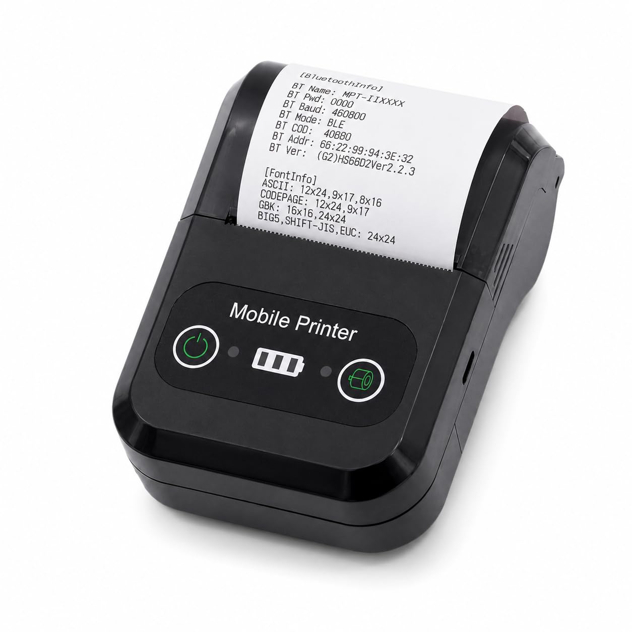 kores endura prp21 portable mobile thermal printer | bluetooth + usb-c | 203 dpi | up to 80 mm/sec | 48 mm print width | supports windows, android & ios | rechargeable 2600mah battery