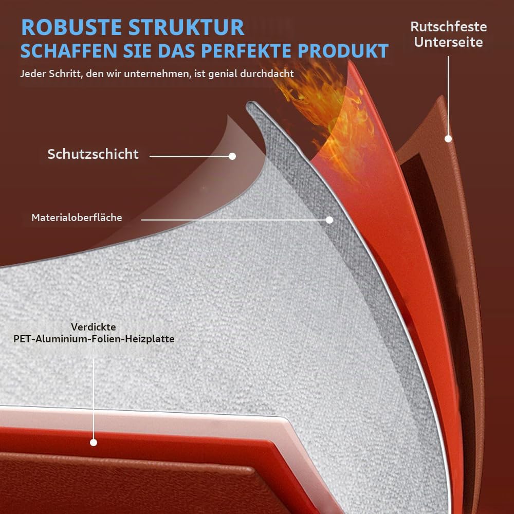 LUFEIS Beheizte Schreibtischunterlage, 80x33cm Beheiztes Mauspad, Mauspad mit Funktion Heizung mit 3 Heizstufen & 3 Stunden Automatischer Abschaltung, Beheizbares Mauspad für PC/Laptop (Schwarz)