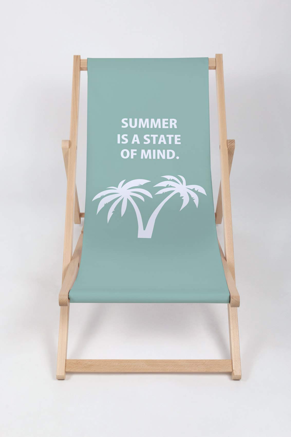 Merino Wool Bedding Modern Sun Loungers Padded Folding Wooden Garden Adirondack Chair PATIO SEASIDE Beach Festival Outdoor Travel Seat (Summer is state of mind, 1)