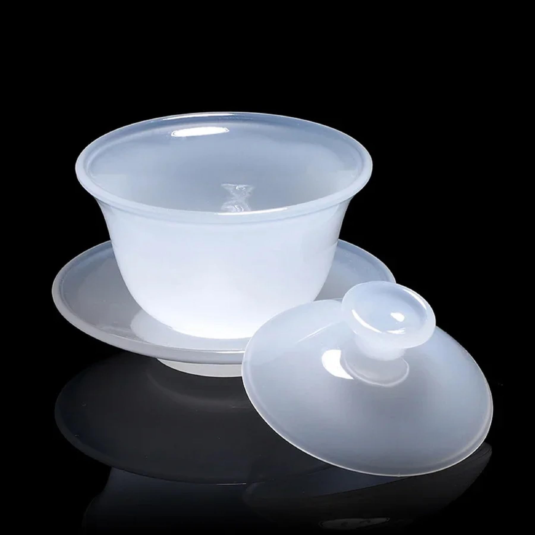 Juego de tazas de té chino de porcelana Jade Blanco – Juego Kung Fu en cerámica esmaltada, juego de degustación personalizable perfecto para regalo elegante y decoración del hogar (juego de té)