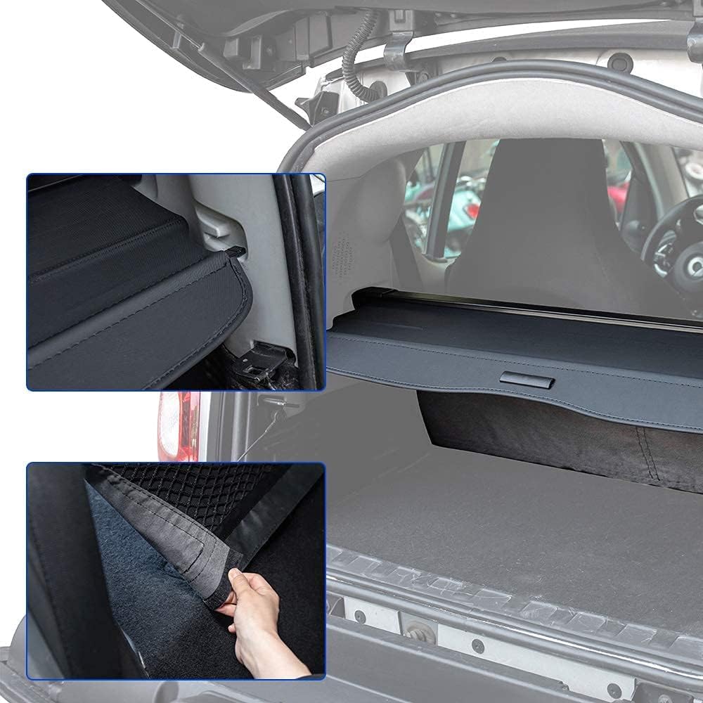 Copertura del carico del Bagagliaio Paralume Oscurante Ripiano per pacchi a Scomparsa Copribagagli Accessori per la Decorazione Interna, per Smart 451 Fortwo, 2015-2020,normal-2015-2020