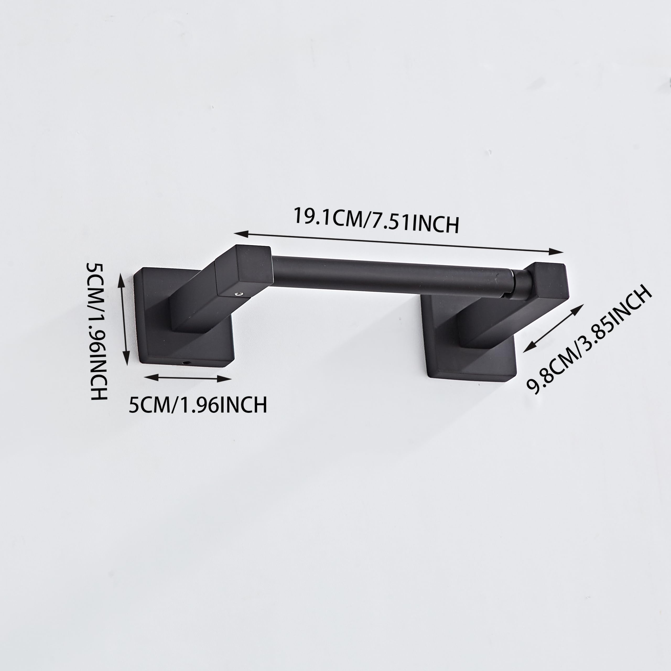 Matte Black Toilet Paper Holder Wall Mount, Bathroom Toilet Paper Holder for SUS 304 Stainless Steel, Double Post Pivoting Square Toilet Paper Roll Holder for Bathroom RV Paper Towels for TP — Amazon image 5