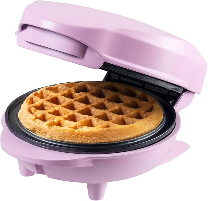 Bestron mini gofrera, Gofrera muñeco de nieve con revestimiento antiadherente, para fiestas de cumpleaños infantiles, celebraciones familiares, Pascua o Navidad, diseño retro, Color: Morado mate